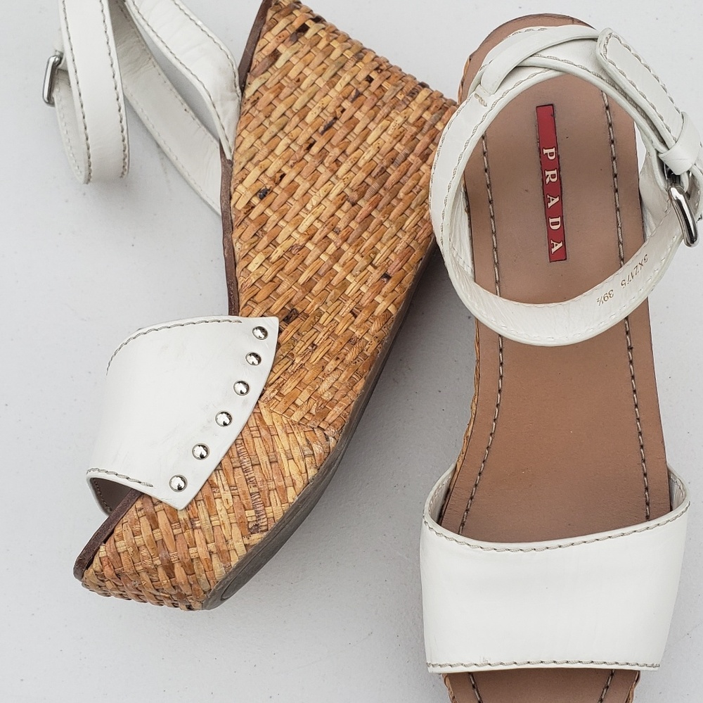 Prada Basket weave Wedges